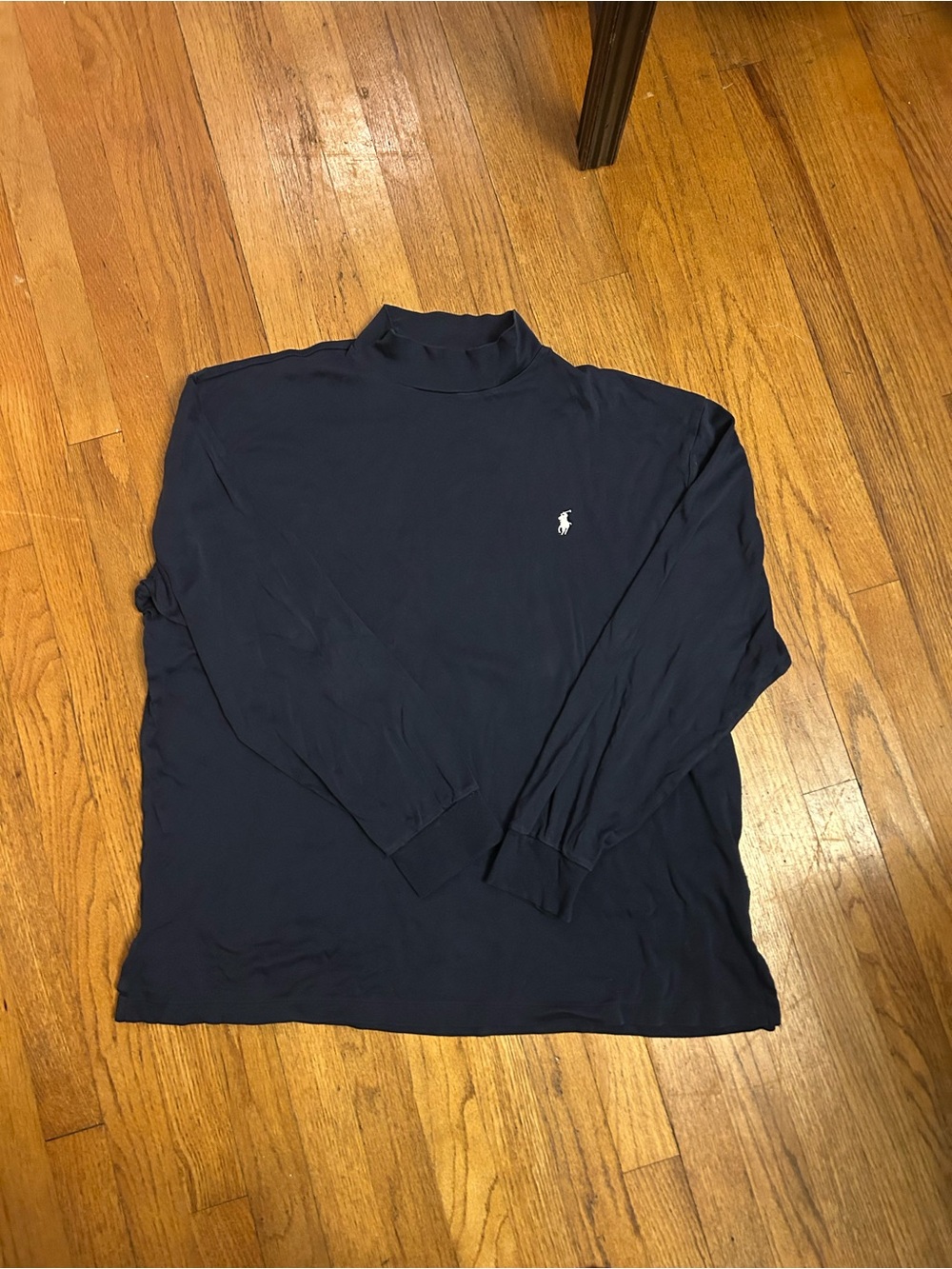 Polo by Ralph Lauren Navy Mockneck Sweater with White Pony Logo